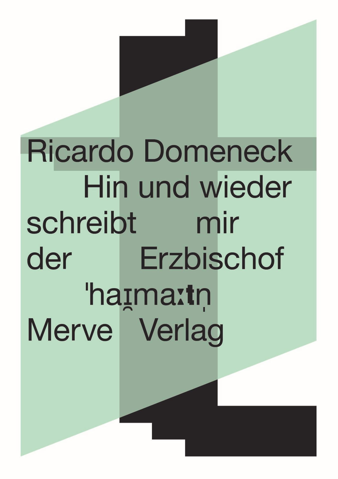 Buchcover: Ricardo Domeneck: Hin und wieder schreibt mir der Erzbischof