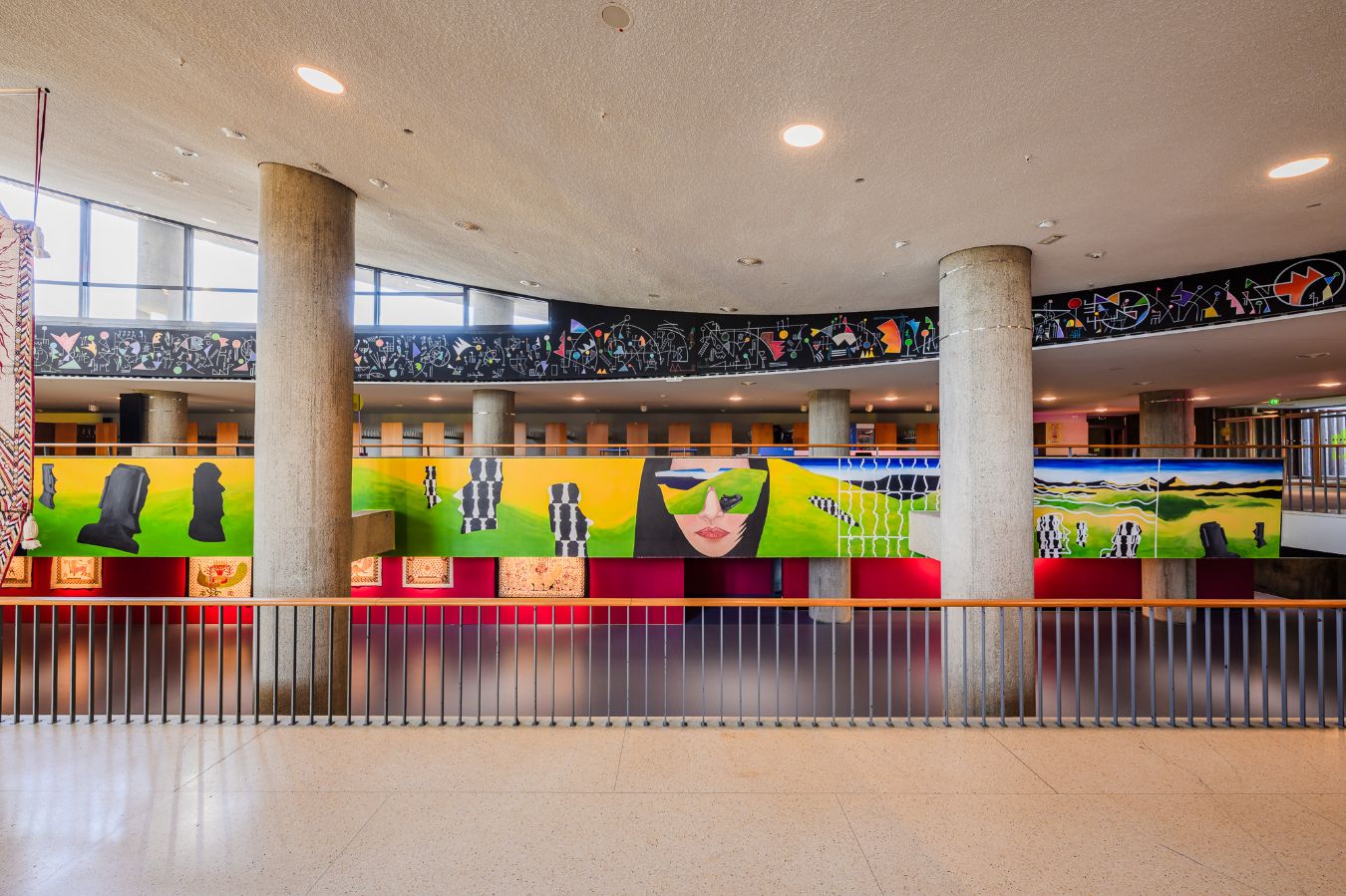 Idas Losin, In my world (2024&ndash;25), Acryl, 1,53 x 19,54 m, Sylvia Winter Foyer
