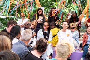 O&rsquo;Neil Lawrence, Bruno Zhu, Grada Kilomba, Gespr&auml;ch im Rahmen von Acts of Opening Again: Eine Choreografie der Konvivialit&auml;t, Haus der Kulturen der Welt (HKW), 3.6.2023.
