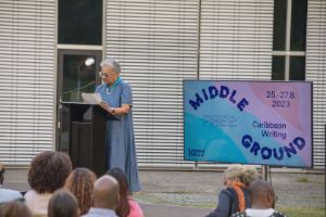 Homespun Words/Worlds, Keynote by Annie Paul (Founder and Editor of PREE), Haus der Kulturen der Welt (HKW), 25.8.2023.
