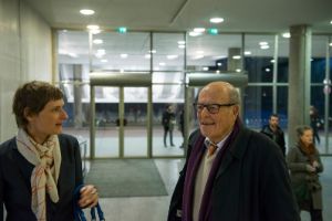 Krieg erzählen - Thementage. Cristina Nord und Marcel Ophüls bei der Eröffnung "Krieg erzählen"