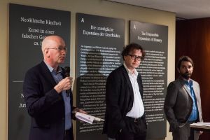 Tom Holert, Bernd Scherer, Anselm Franke. Exhibition opening, Apr 12, 2018